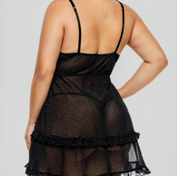 NWT Sexy Polka Dot Babydoll Set - Picture 3 of 3